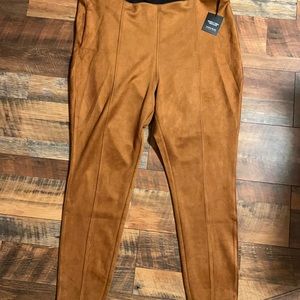 SIMPLY VERA HIGH RISE FAUX SUEDE SLIMMING WAISTBAND STRETCH JEGGING SKIMMERS 2X